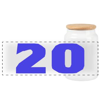 20. 20 YEARS. 20th ANNIVERSARY. 20TH ANNIVERSARY. - Panoramic Cookie Jar with Wooden Lid - white - Front