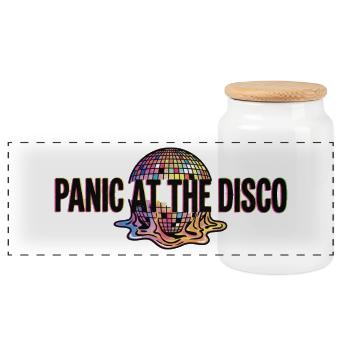 panique à la discothèque - Boîte à biscuits avec couvercle en bois - blanc - Devant