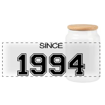 Depuis 1994 année de naissance ou d'évènement - Boîte à biscuits avec couvercle en bois - blanc - Devant