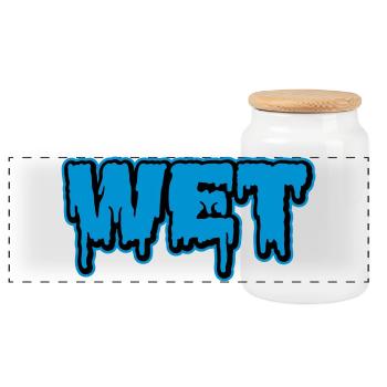 Wet | feucht | nass | Slime - Boîte à biscuits avec couvercle en bois - blanc - Devant