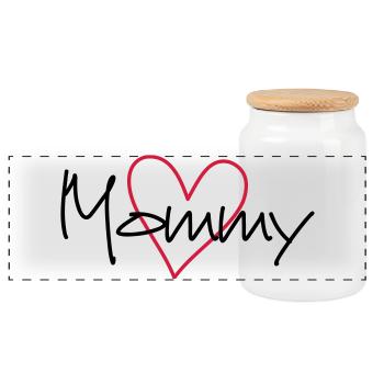 Mommy Herz Geschenk Partnerlook - Panorama Keksdose mit Holzdeckel - Weiß - Vorne