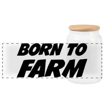 Born to Farm - Boîte à biscuits avec couvercle en bois - blanc - Devant