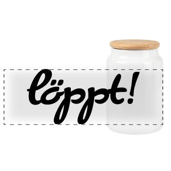 löppt - Panoramic Cookie Jar with Wooden Lid - white - Front