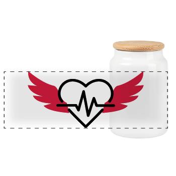 Cardiologist Kardiologe Cardiologue Doctor - Panoramic Cookie Jar with Wooden Lid - white - Front