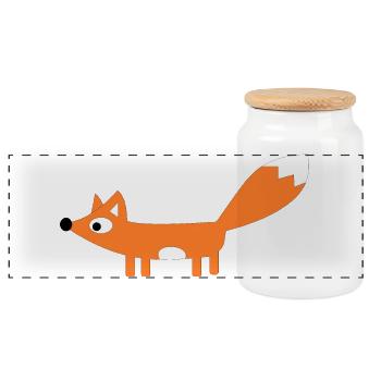 Fuchs - Panorama Keksdose mit Holzdeckel - Weiß - Vorne