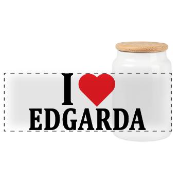 T-shirt J’adore Edgarda t-shirt idée cadeau - Boîte à biscuits avec couvercle en bois - blanc - Devant
