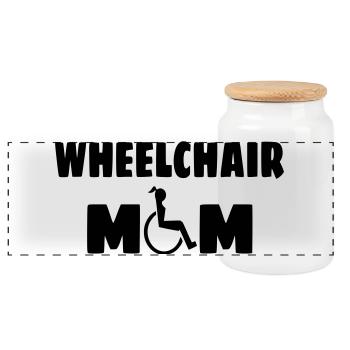 Rollstuhl Mama, Mama, Mama, zum Muttertag* - Panorama Keksdose mit Holzdeckel - Weiß - Vorne