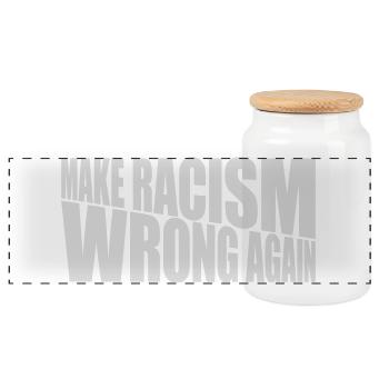 make racism wrong again - Panorama Keksdose mit Holzdeckel - Weiß - Vorne