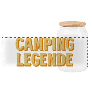 Camping Legende Retro - Panorama Keksdose mit Holzdeckel - Weiß - Vorne