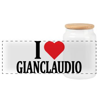 T-Shirt Ich liebe Gianclaudio T-Shirt Geschenkidee - Panorama Keksdose mit Holzdeckel - Weiß - Vorne