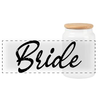 Braut Passende Verlobung Braut Dusche Hochzeit - Panorama Keksdose mit Holzdeckel - Weiß - Vorne