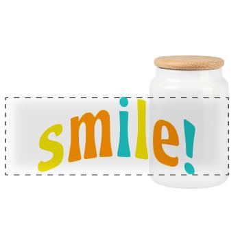 smile! - Panorama Keksdose mit Holzdeckel - Weiß - Vorne