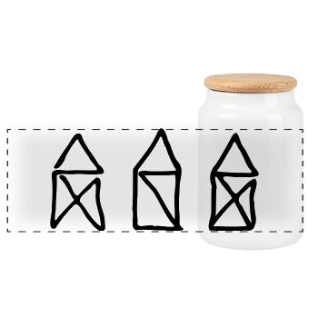 Nikolaushaus1 - Panoramic Cookie Jar with Wooden Lid - white - Front
