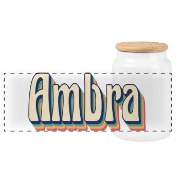Vintage Retro Amber T-Shirt T-Shirt Gift Idea - Panoramic Cookie Jar with Wooden Lid - white - Front