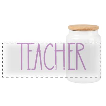 Enseignant Fille Fière Mignon Cadeau - Boîte à biscuits avec couvercle en bois - blanc - Devant