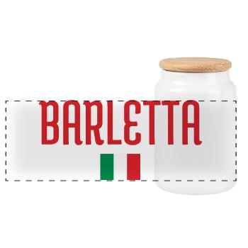 Conception du drapeau italien Barletta - Boîte à biscuits avec couvercle en bois - blanc - Devant