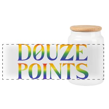 Douze Points Eurovision song contest - Panoramic Cookie Jar with Wooden Lid - white - Front