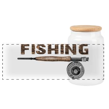 Fly fishing - Panorama Keksdose mit Holzdeckel - Weiß - Vorne