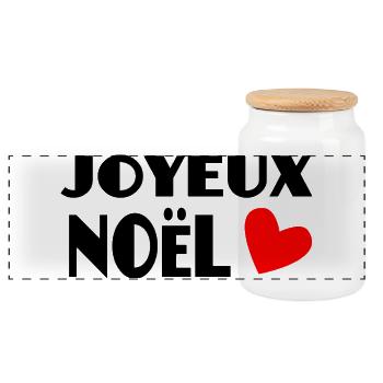 CHRISTMAS. MERRY CHRISTMAS. MERRY CHRISTMAS. FIR. NATURE. - Panoramic Cookie Jar with Wooden Lid - white - Front