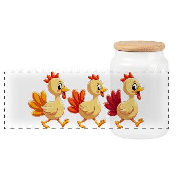 Bébé dinde de Thanksgiving - Boîte à biscuits avec couvercle en bois - blanc - Devant