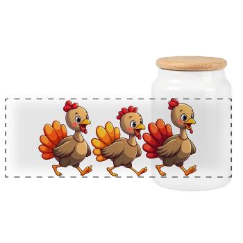 Thanksgiving Truthahn Baby - Panorama Keksdose mit Holzdeckel - Weiß - Vorne