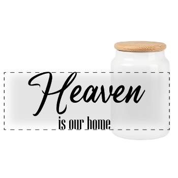 Heaven Is Our Home – Hoffnung in Christus - Panorama Keksdose mit Holzdeckel - Weiß - Vorne
