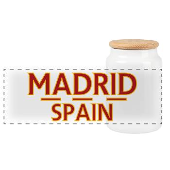 Madrid – Espagne - Boîte à biscuits avec couvercle en bois - blanc - Devant