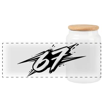 67 / Six Seven - Panoramic Cookie Jar with Wooden Lid - white - Front