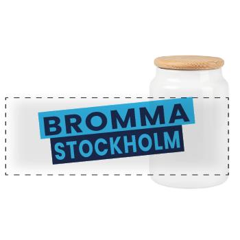 Marque de mots Bromma Stockholm - Boîte à biscuits avec couvercle en bois - blanc - Devant