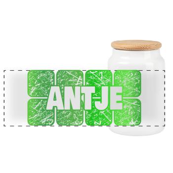 Antje - Panorama Keksdose mit Holzdeckel - Weiß - Vorne