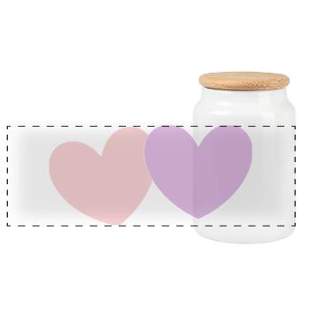 Cadeau pastel en cœur pour la Saint-Valentin - Boîte à biscuits avec couvercle en bois - blanc - Devant