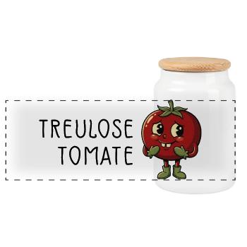 Tomate infidèle - Boîte à biscuits avec couvercle en bois - blanc - Devant