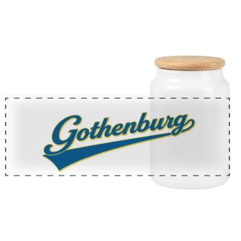 I Got Lost In Gothenburg And Loved It - Panoramic Cookie Jar with Wooden Lid - white - Front