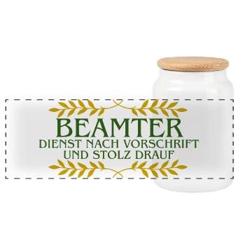 Stolz fonctionnaire : Service selon les règles - Boîte à biscuits avec couvercle en bois - blanc - Devant