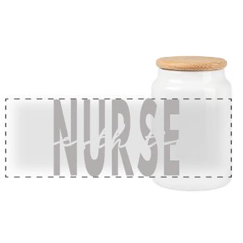 Injecteur de comblement esthétique Botox Nurse - Boîte à biscuits avec couvercle en bois - blanc - Devant