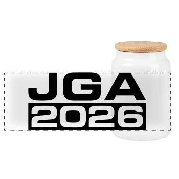 Jga 2026 Enterrement de vie de garçon - Boîte à biscuits avec couvercle en bois - blanc - Devant