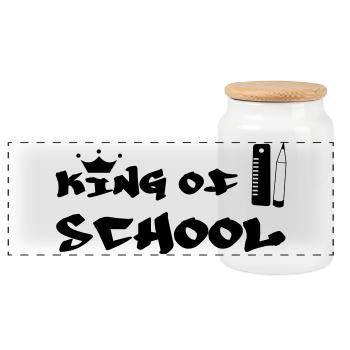 King of Recreation: Urban King of School - Panoramic Cookie Jar with Wooden Lid - white - Front