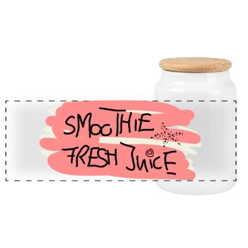 J’adore les smoothies, les jus, les jeunes de fruits - Boîte à biscuits avec couvercle en bois - blanc - Devant