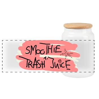 I Love Smoothies Juice Saft Frucht Kinder - Panorama Keksdose mit Holzdeckel - Weiß - Vorne