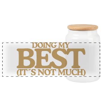 Doing my best Funny Retro Saying Design - Panoramic Cookie Jar with Wooden Lid - white - Front
