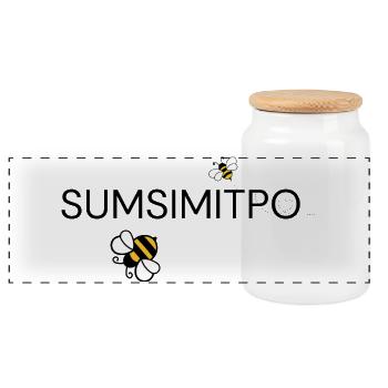 SUMSIMITPO - Panorama Keksdose mit Holzdeckel - Weiß - Vorne