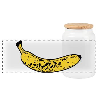 Banane - Panorama Keksdose mit Holzdeckel - Weiß - Vorne