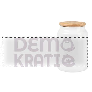 Démocratie des chats - Boîte à biscuits avec couvercle en bois - blanc - Devant