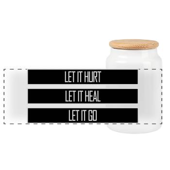 Let It Hurt Let It Heal Let It Go Inspirierend - Panorama Keksdose mit Holzdeckel - Weiß - Vorne