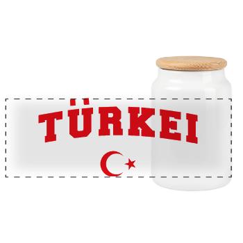 Türkei Fan T-Shirt Türkiye - Panorama Keksdose mit Holzdeckel - Weiß - Vorne