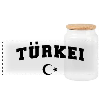 Türkei T-Shirt Türkiye - Panorama Keksdose mit Holzdeckel - Weiß - Vorne