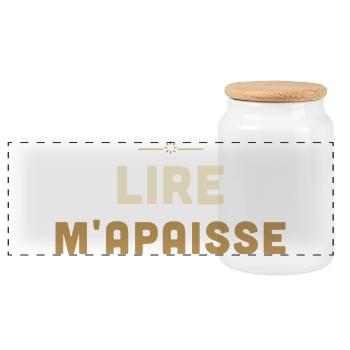 Lire M'Apaise - Cadeau Lecteur - Boîte à biscuits avec couvercle en bois - blanc - Devant