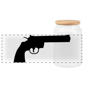 arme - Boîte à biscuits avec couvercle en bois - blanc - Devant