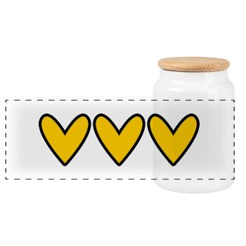 HEART. HAPPY BIRTHDAY. MOTHER'S DAY. FATHER'S DAY. - Panoramic Cookie Jar with Wooden Lid - white - Front