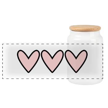 HEART. COUPLE. VALENTINE'S DAY. JUST MARRIED. Bachelorette party. - Panoramic Cookie Jar with Wooden Lid - white - Front